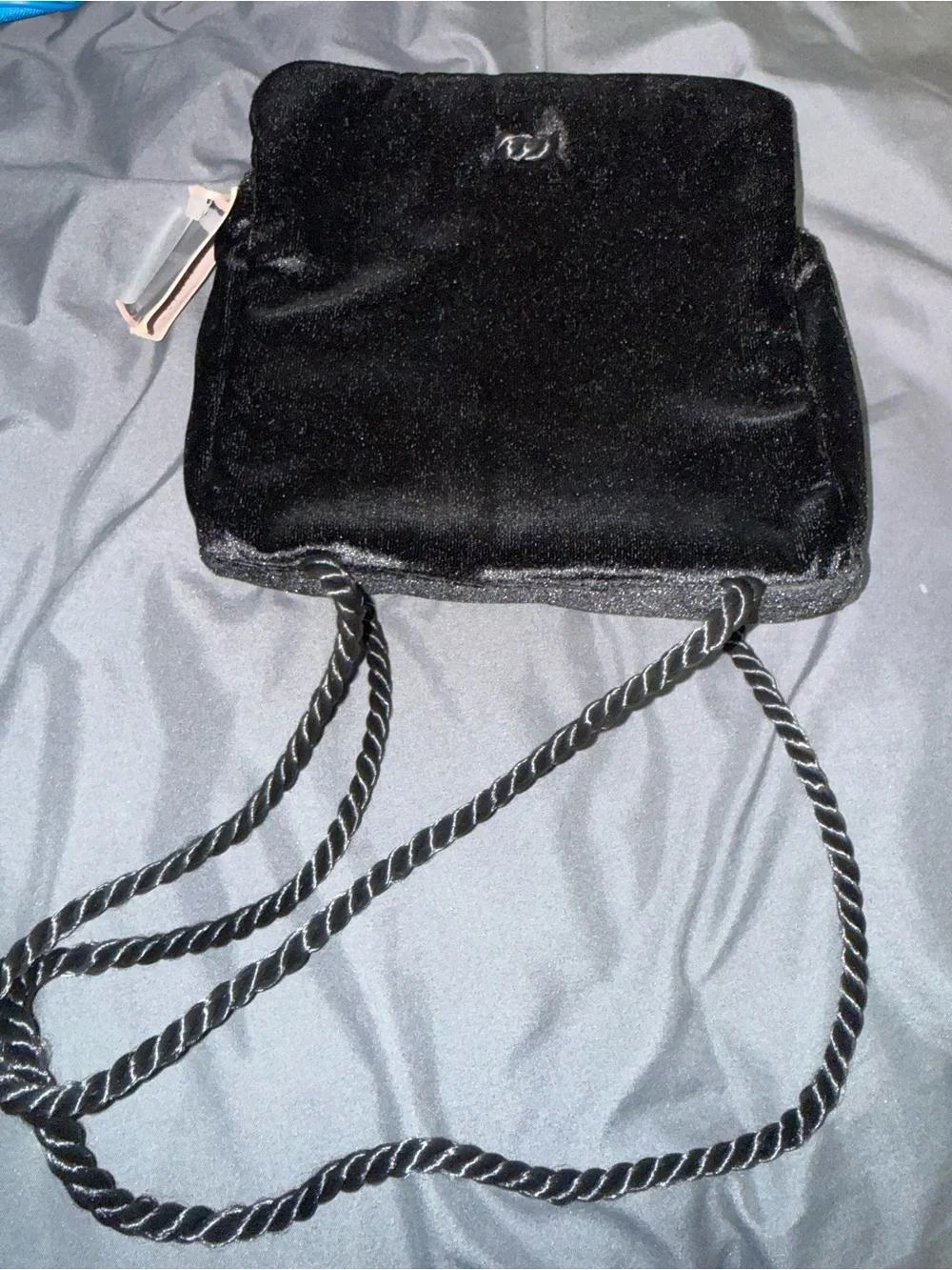 Victoria secret Black Velvet Rope-Handle Shoulder Bag
